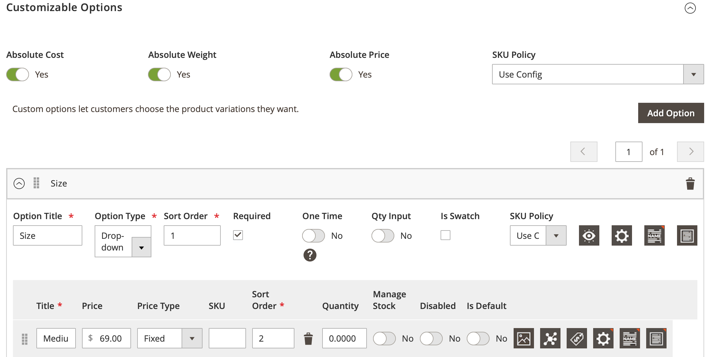 Mageworx Option Weight & Cost
