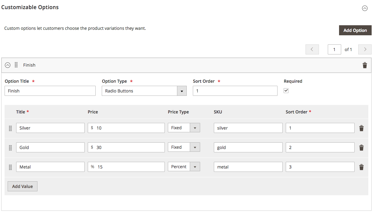 Mageworx Option Template Customizable Options