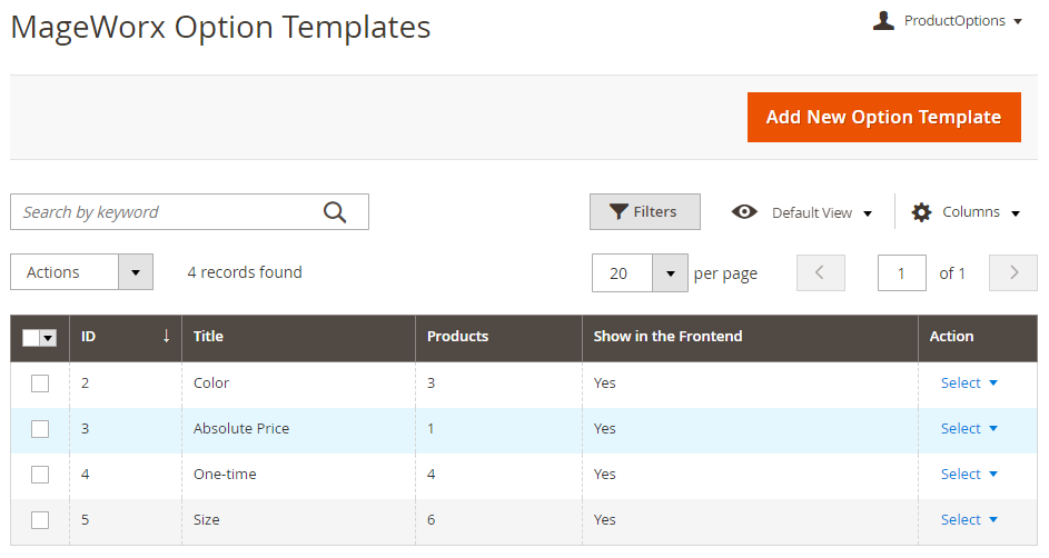 Mageworx Option Templates