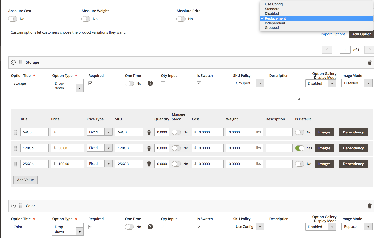 Mageworx Option Template Custom Options
