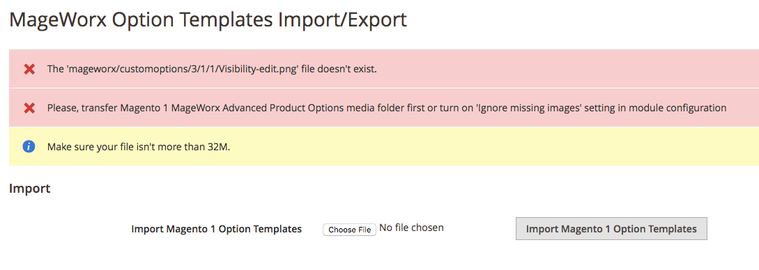 Missing Option Images