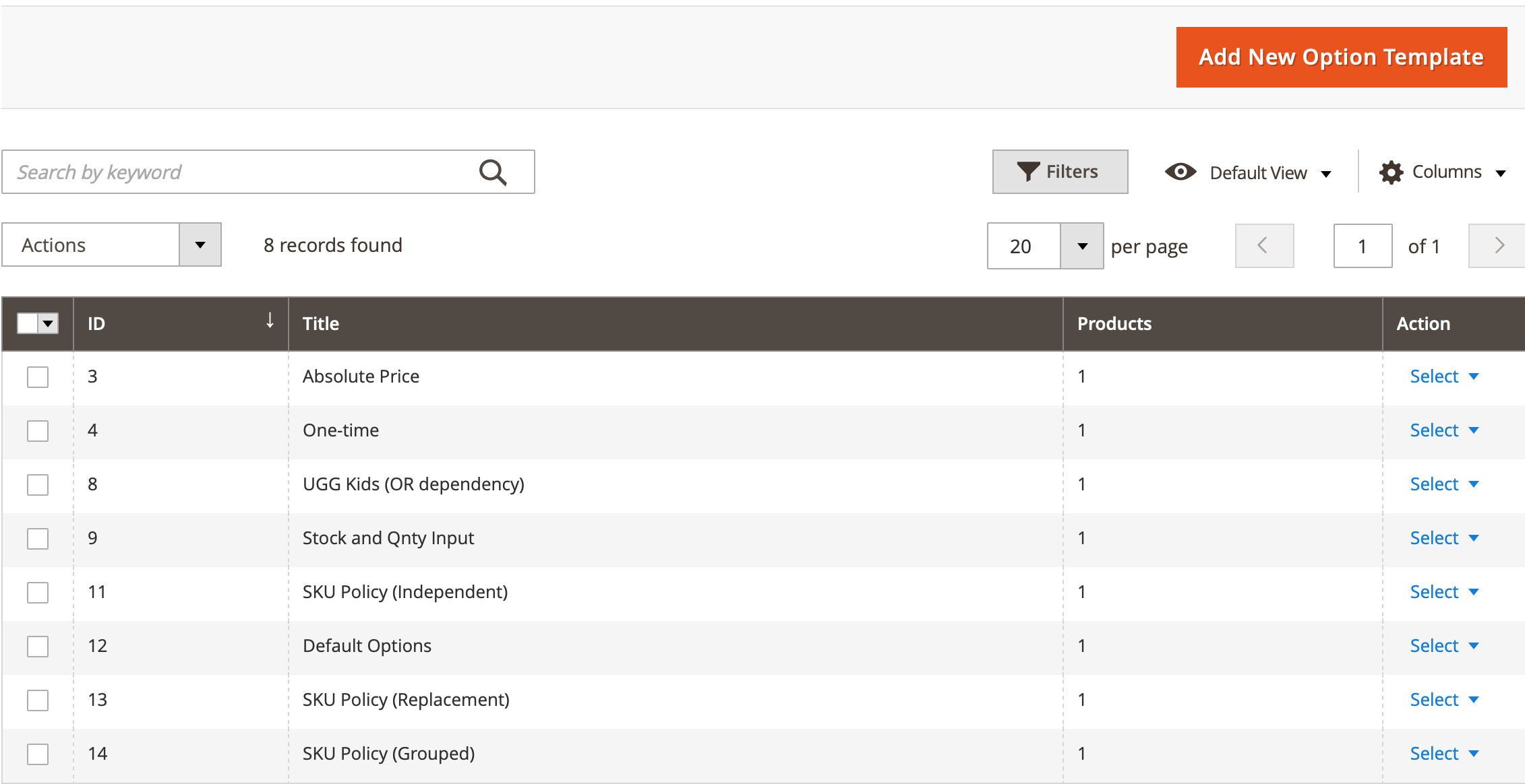 Mageworx Option Templates