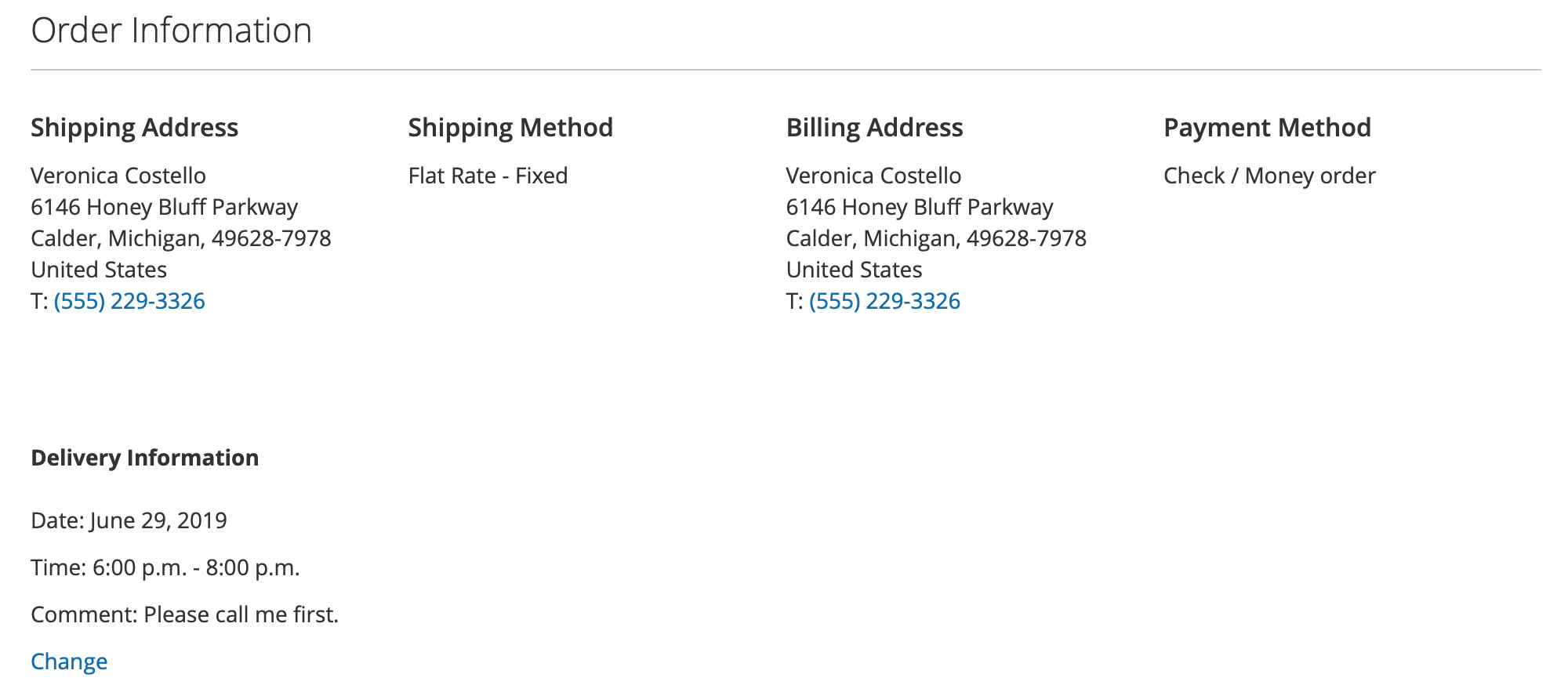 Delivery Date