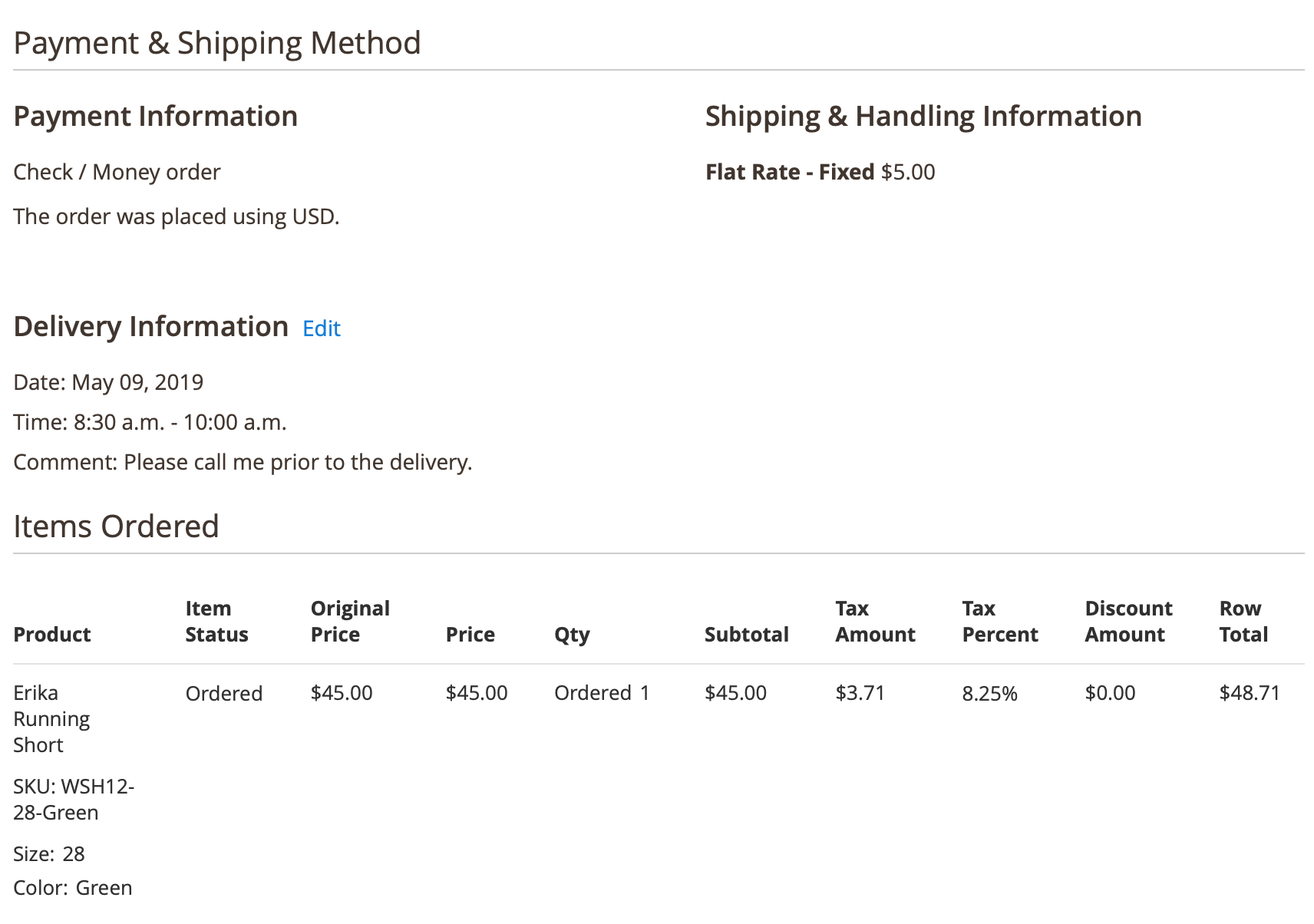 Delivery Date