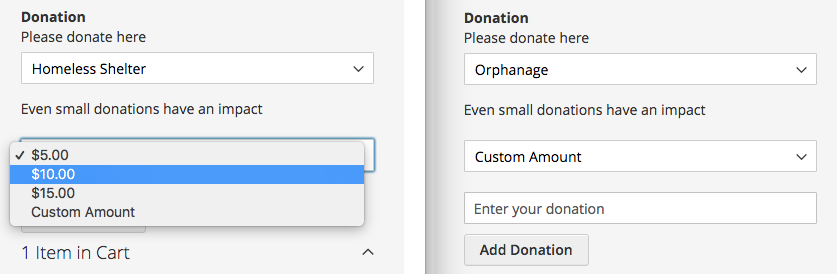 Mageworx Donations Settings