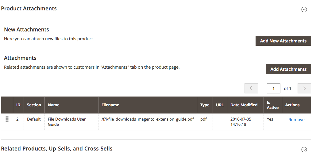 File Downloads Product Attachments