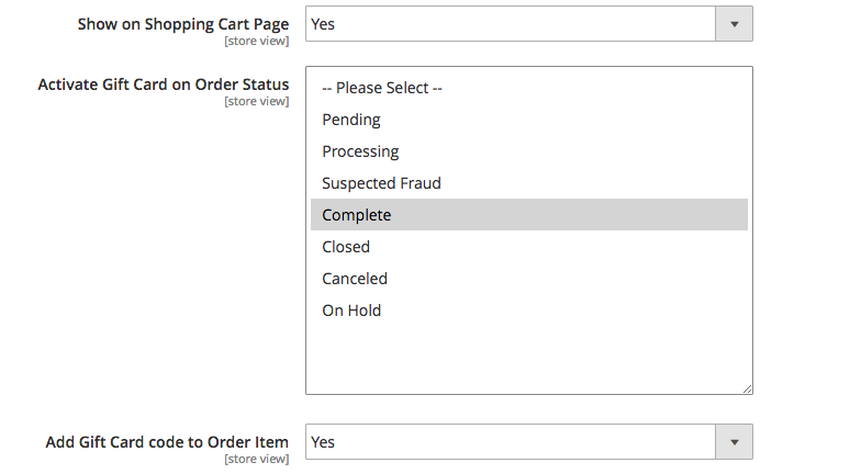 Mageworx Gift Card Configuration