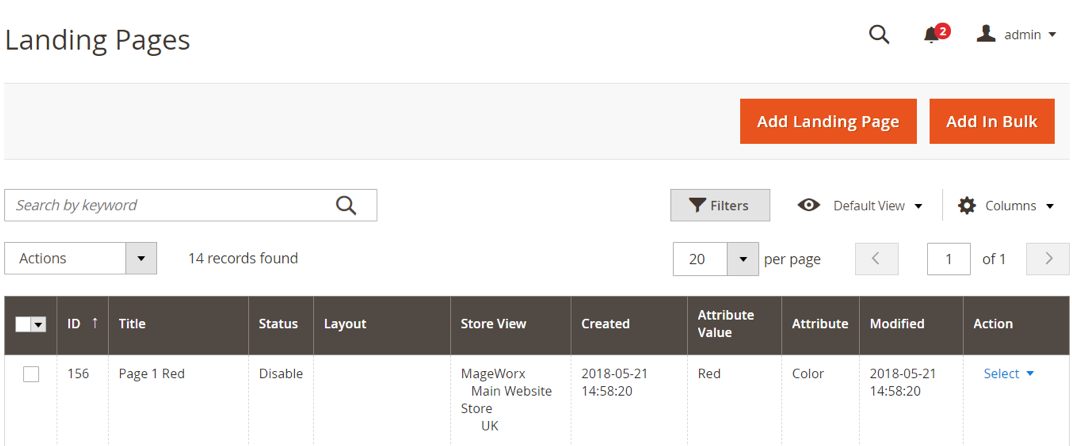 landing pages
