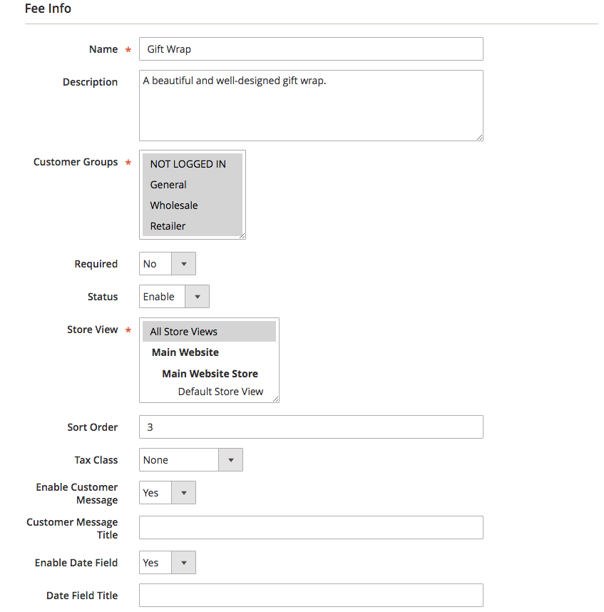 Multi Fees Management Main Tab