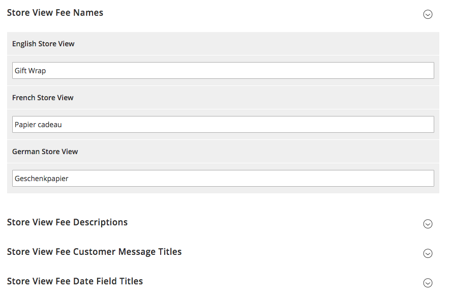 Multi Fees Manage Labels