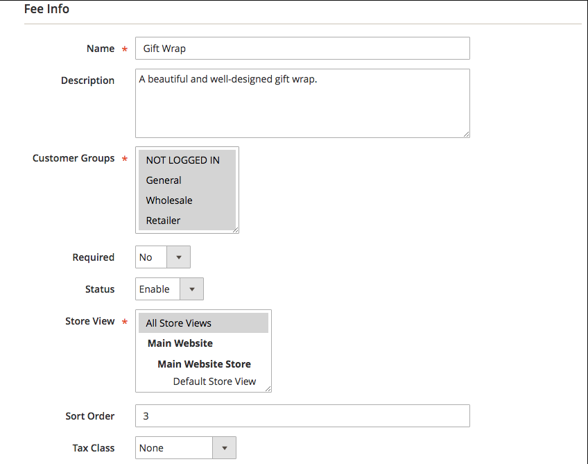 Multi Fees Management Main Tab