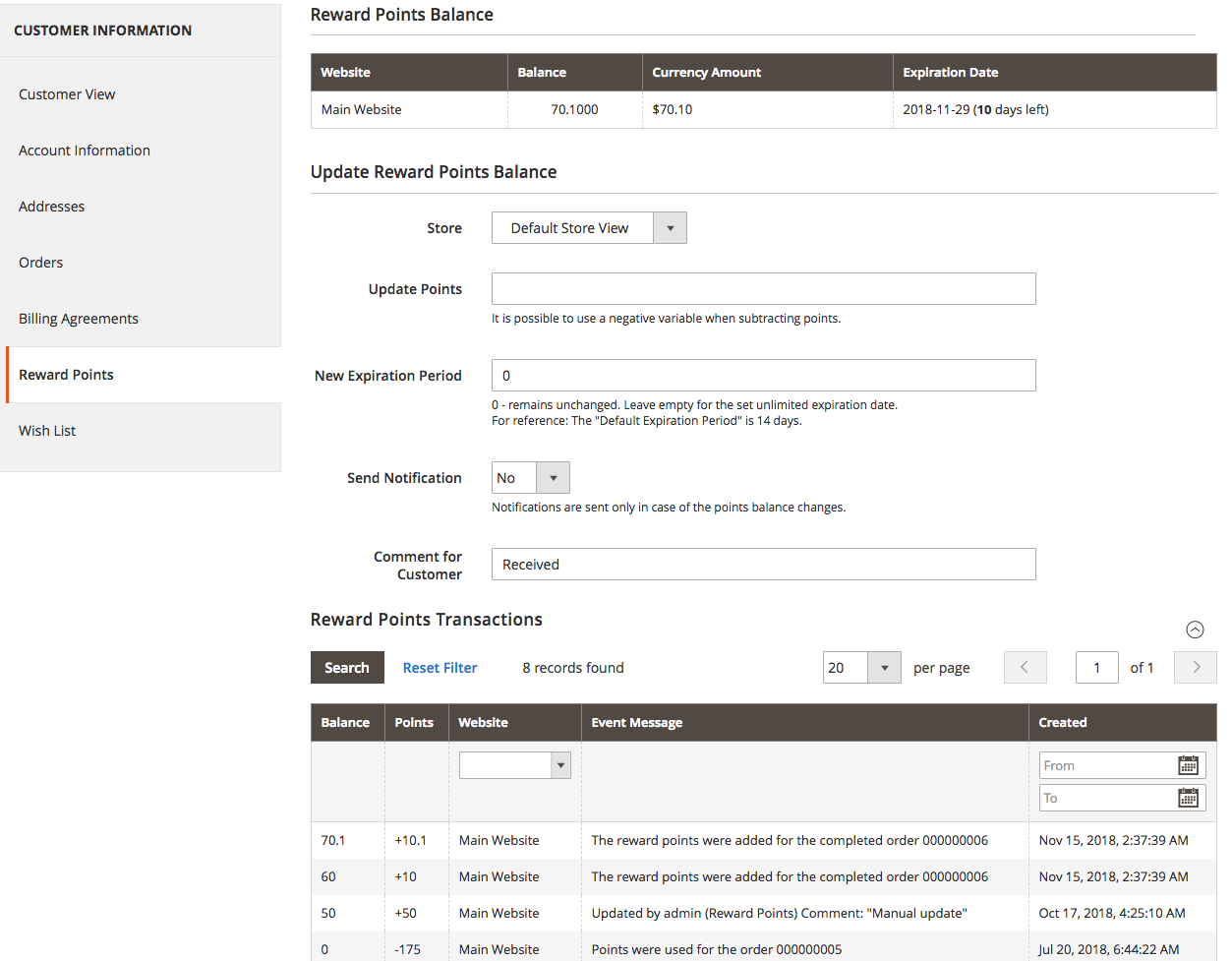 reward points mageworx