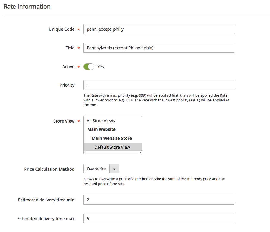Mageworx Shipping Rates Configuration