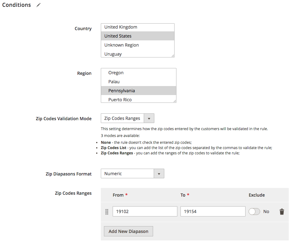 Mageworx Shipping Rates Conditions