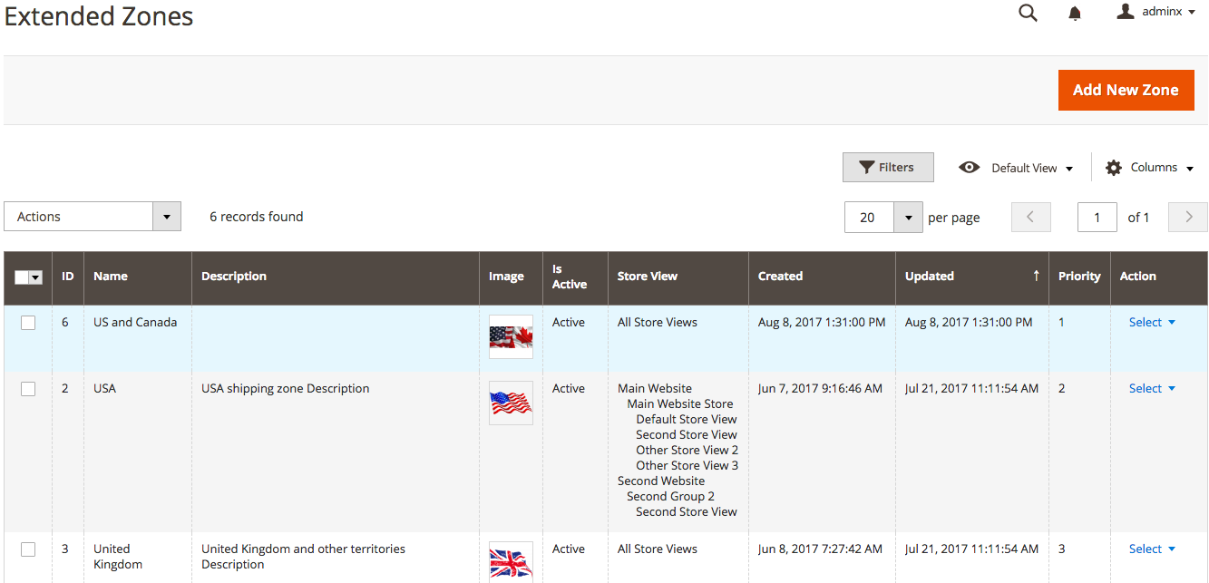 Mageworx Shipping Popup Zones Backend