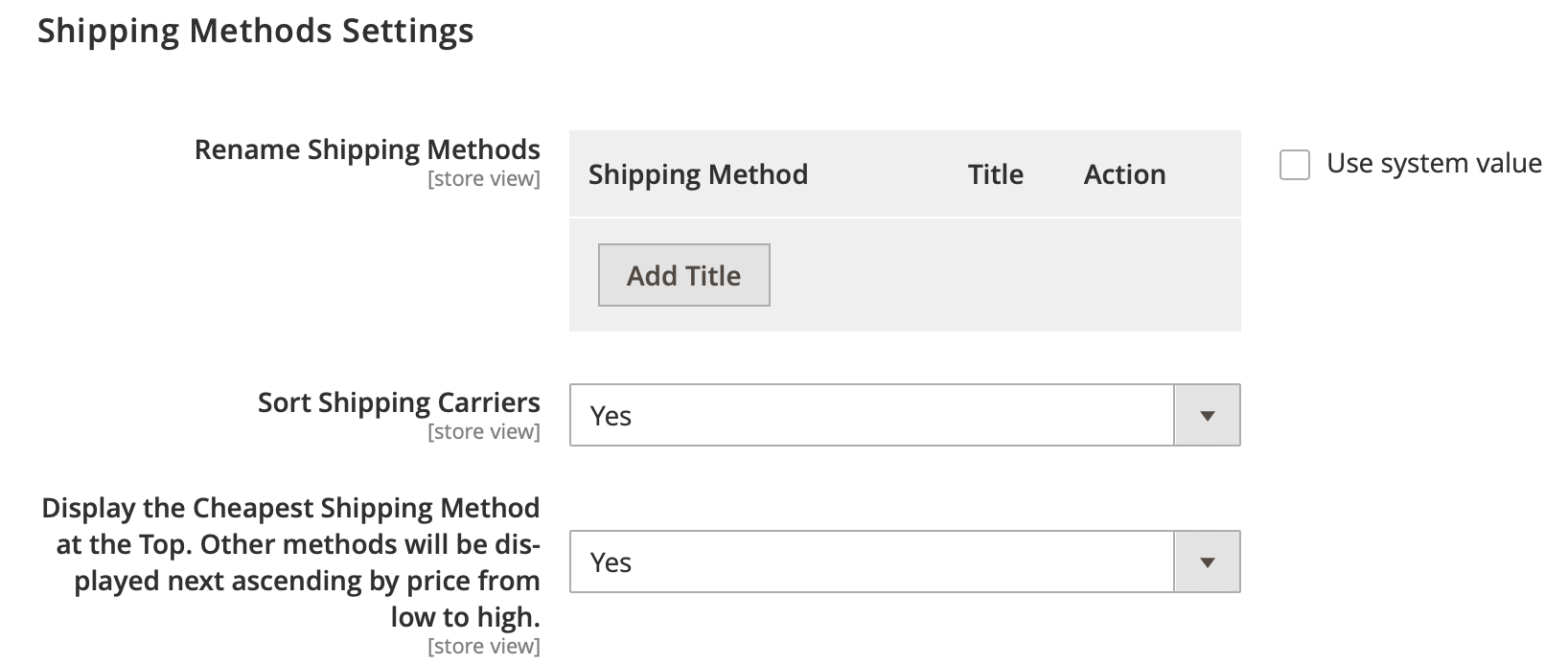 Mageworx Shipping Methods Settings