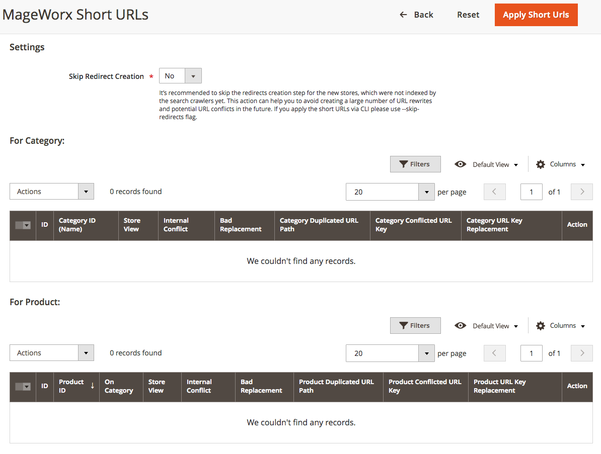short urls mageworx