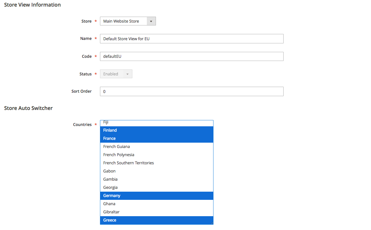 Store and Currency Auto Switcher